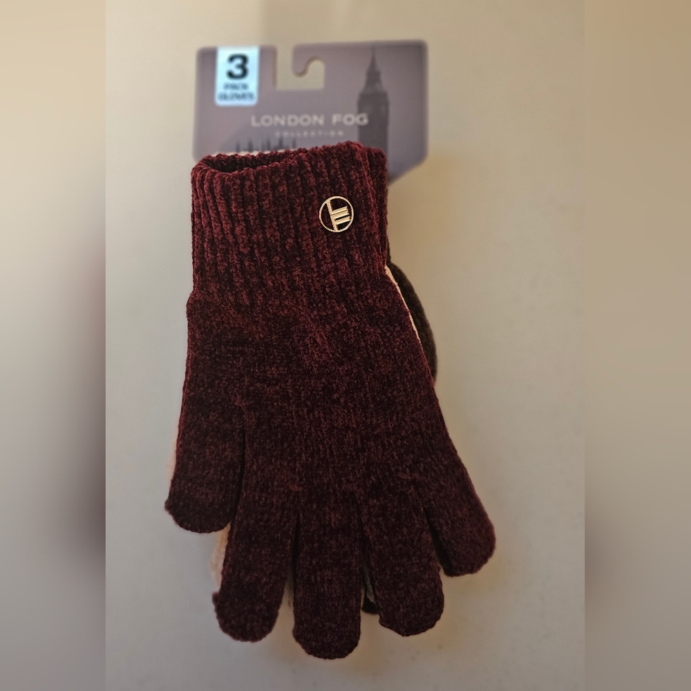 London Fog Ladies 3 glove set